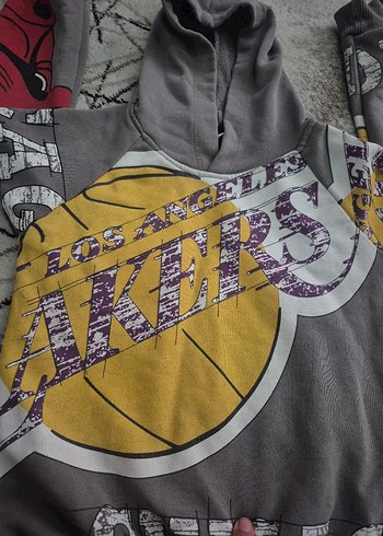 Gri Baskılı Erkek Sweatshirt Kapüşonlu - Görsel 2