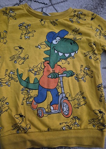 Sarı Baskılı Erkek Çocuk Sweatshirt - Görsel 2