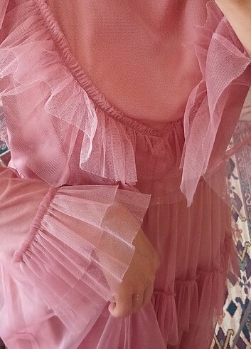 40 Beden pembe Renk Pembe tesettür elbise abiye bride to be