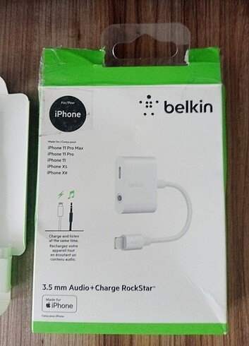 Belkin Rockstar Lightning Şarj + 3.5mm Ses Kulaklık Adaptör