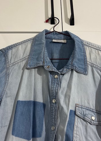 Yessica Düğmeli Uzun Kollu Denim Gömlek