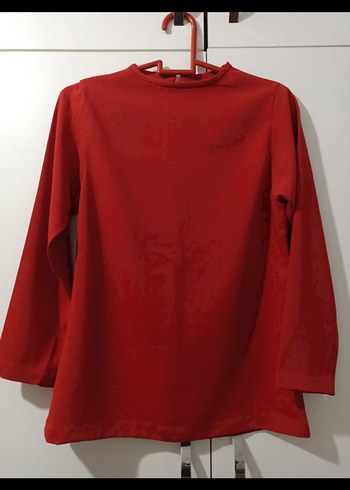 Kırmızı Uzun Kollu Kadın Bluz - Görsel 3
