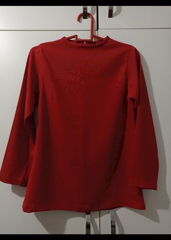 Kırmızı Uzun Kollu Kadın Bluz - Görsel 2