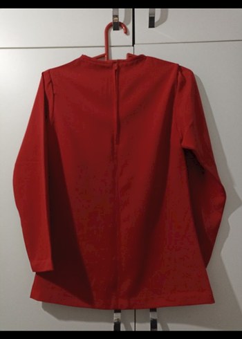 Kırmızı Uzun Kollu Kadın Bluz - Görsel 4