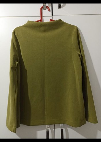 Kadın Haki Klasik Basic Sweatshirt - Görsel 4