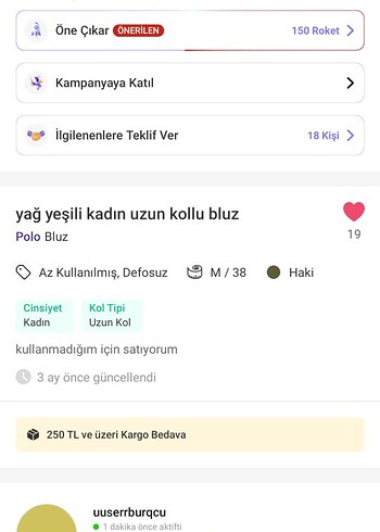 Kadın Haki Klasik Basic Sweatshirt - Görsel 6