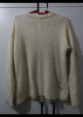 Beyaz Yumuşak Örgü Kadın Kazak - Görsel 5