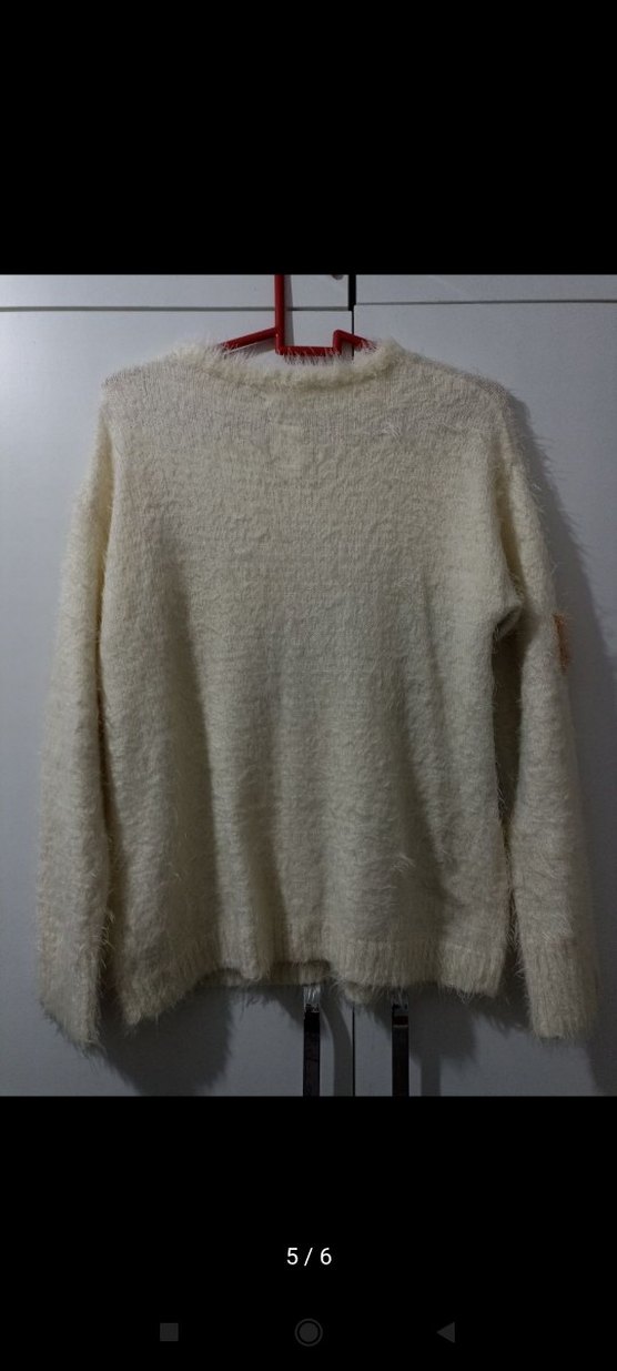 Beyaz Yumuşak Örgü Kadın Kazak - Görsel 5