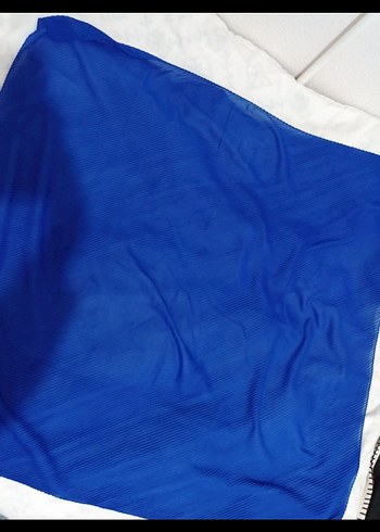 Kadın Mavi Pilili Şal - Görsel 2