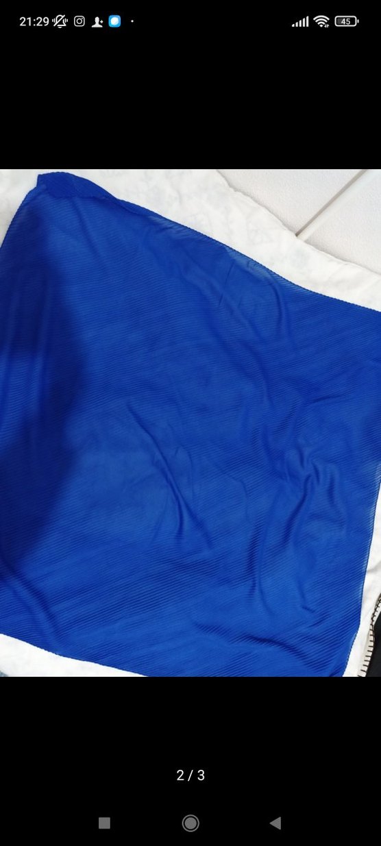 Kadın Mavi Pilili Şal - Görsel 2