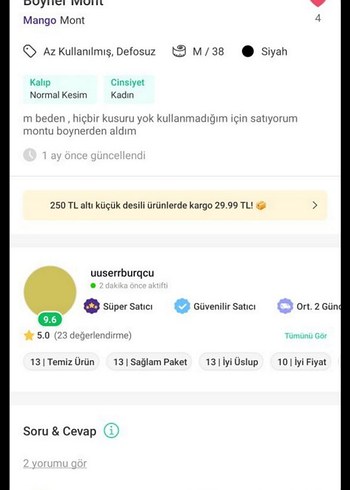 Only Siyah  Kapitone Kaban - Görsel 9