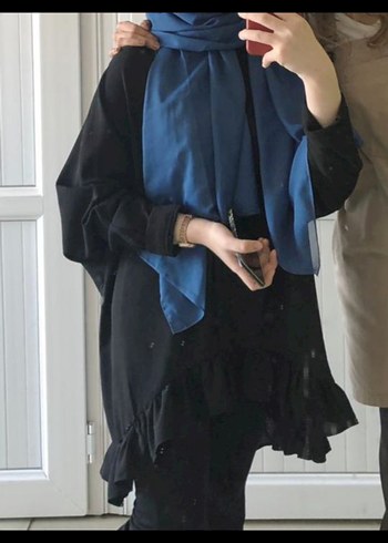 Siyah Fırfırlı Uzun Kollu Gömlek - Görsel 7