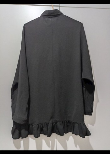 Siyah Fırfırlı Uzun Kollu Gömlek - Görsel 6