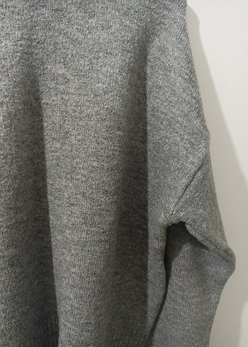 Gri Örgü Kadın Yün Kazak - Görsel 6