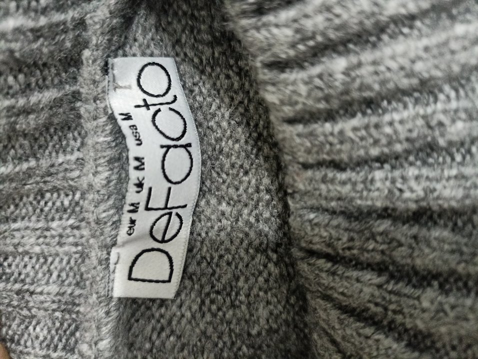 Gri Örgü Kadın Yün Kazak - Görsel 4