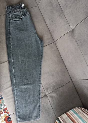 Gri Normal Kesim Kadın Denim Pantolon - Görsel 3