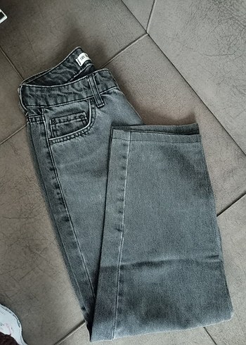 Gri Normal Kesim Kadın Denim Pantolon - Görsel 2