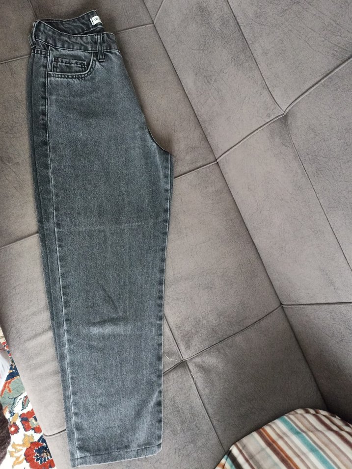 Gri Normal Kesim Kadın Denim Pantolon - Görsel 3
