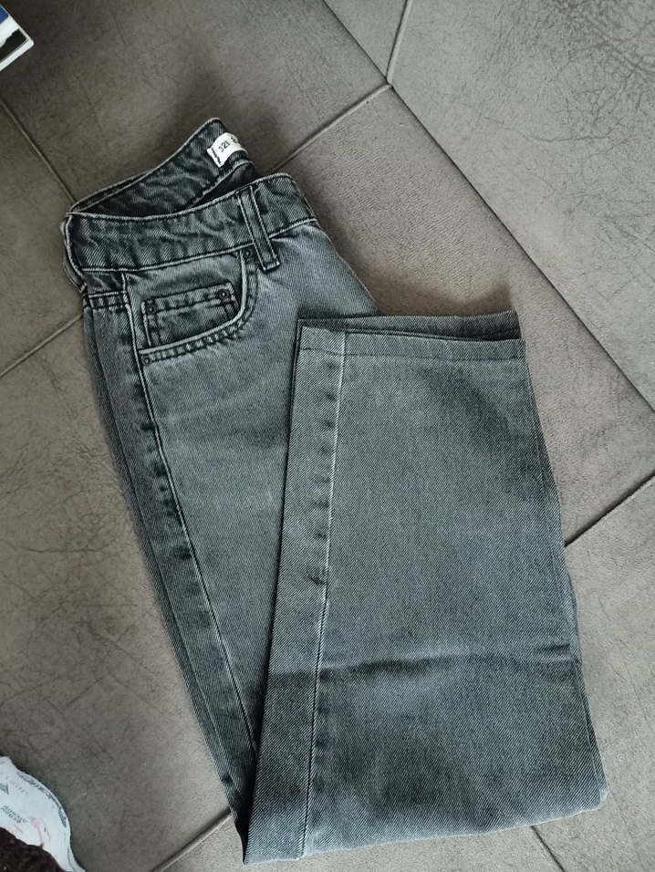 Gri Normal Kesim Kadın Denim Pantolon - Görsel 2