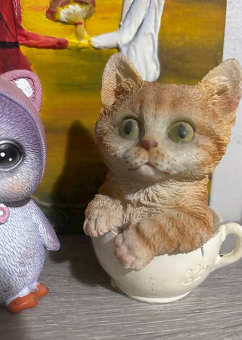 Madame Coco Pastel Renkli Penguen ve Kedi Biblo