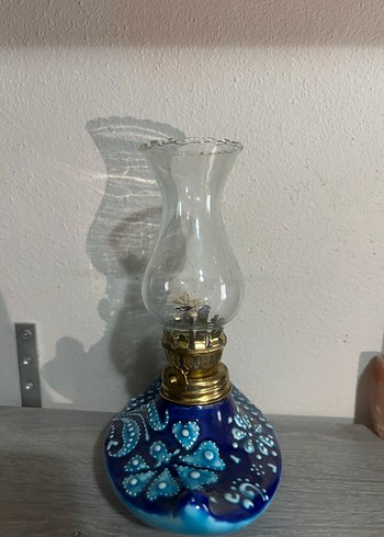 Ikea Mavi Seramik Antika Gaz Lambası