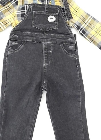 12-18 Ay Beden Bebek Bahçıvan Jean Gömlek
