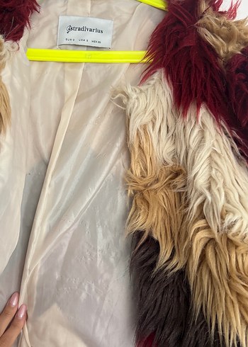 Stradivarius Bohem Tarzda Kahverengi Kürk Detaylı Kadın Mont
