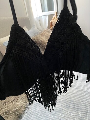 38 Beden Koton siyah bikini