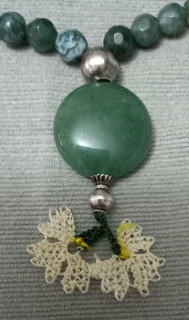 Gümüş yeşil akik kolye? - Görsel 3