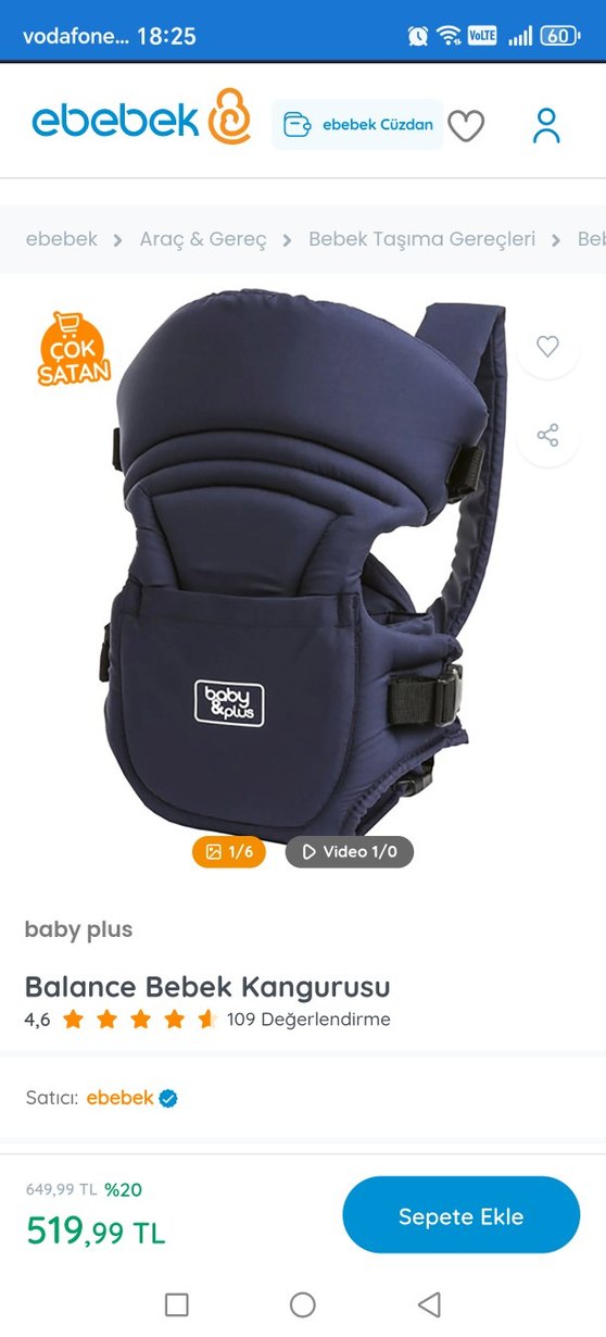 Koyu Mavi Bebek kanguru - Görsel 3