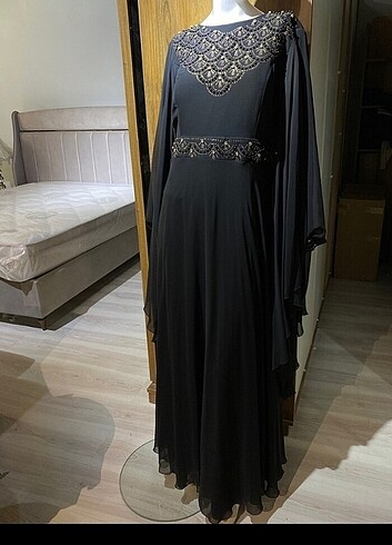 52 Beden siyah Renk Abiye elbise 