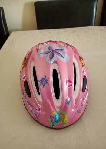Pembe Baskılı Bisiklet Kaskı Velcro Askılı