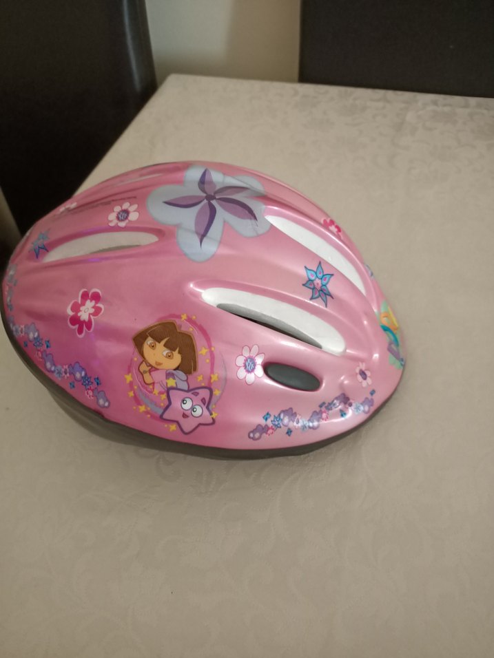 Pembe Baskılı Bisiklet Kaskı Velcro Askılı - Görsel 2