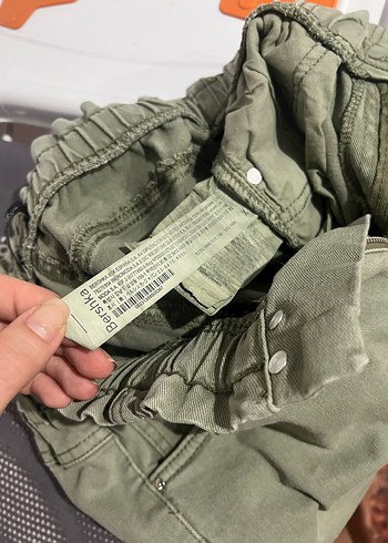 Bershka Kadın Haki Rengi Midi Boy Fit Pantolon - Görsel 4