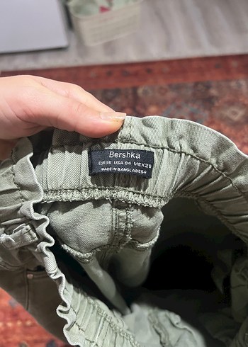 Bershka Kadın Haki Rengi Midi Boy Fit Pantolon - Görsel 3