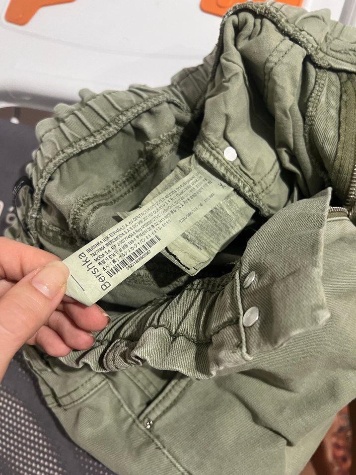 Bershka Kadın Haki Rengi Midi Boy Fit Pantolon - Görsel 4