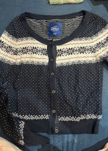 Lacivert Pamuklu Örgü Hırka - Görsel 3