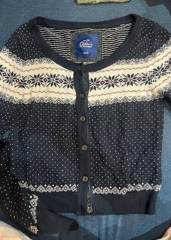 Lacivert Pamuklu Örgü Hırka - Görsel 4