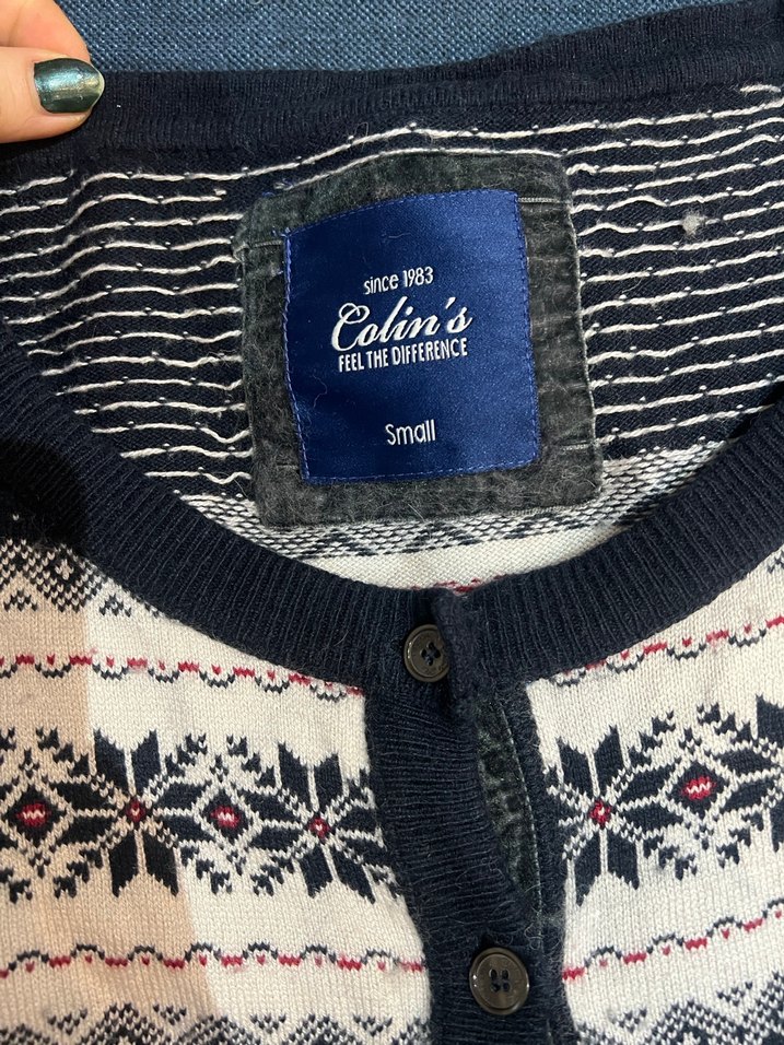 Lacivert Pamuklu Örgü Hırka - Görsel 2