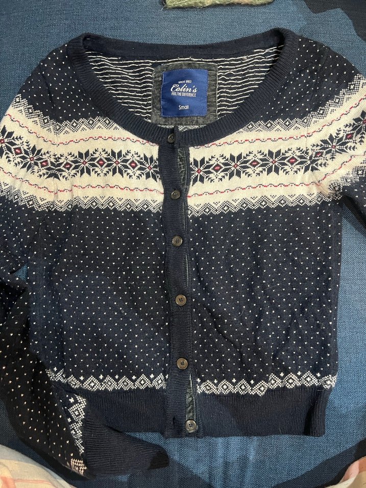 Lacivert Pamuklu Örgü Hırka - Görsel 4