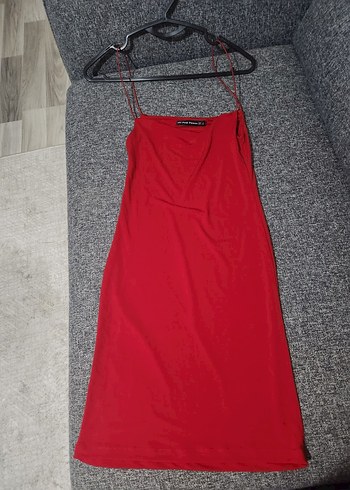 Kırmızı İnce Askılı Midi Kadın Atlet - Görsel 3