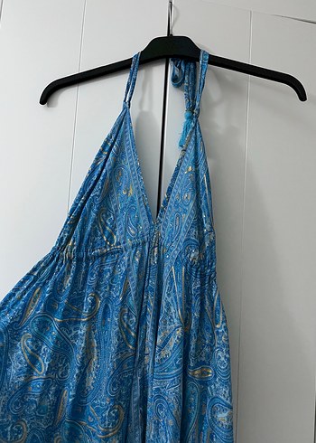 Mavi Desenli Uzun Elbise - Görsel 3