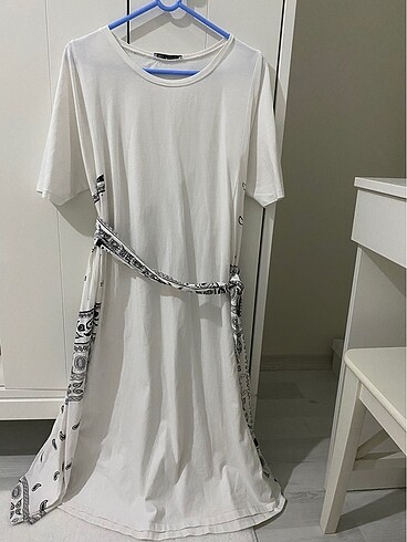 Midi beyaz elbise - Görsel 6
