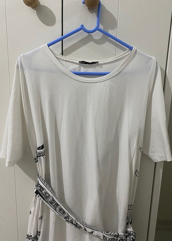 Midi beyaz elbise - Görsel 3