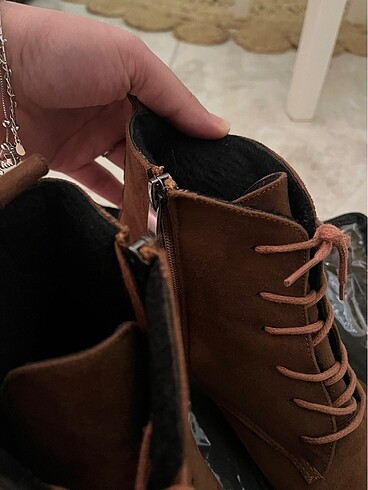 Camel rengi bilekte bot - Görsel 6
