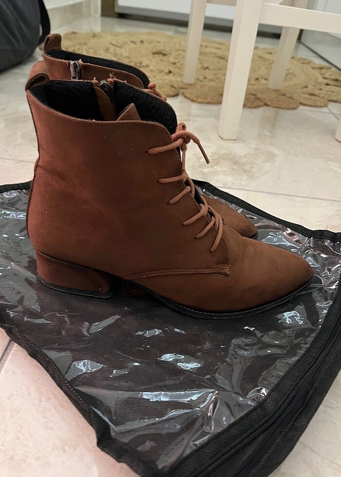 Camel rengi bilekte bot - Görsel 3