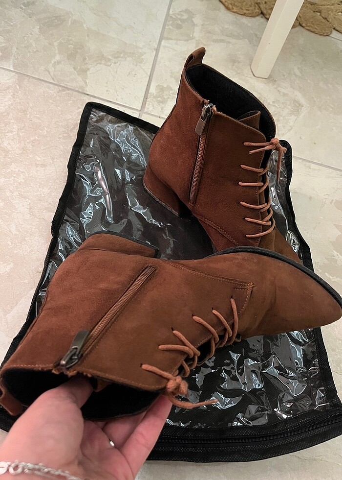 Camel rengi bilekte bot - Görsel 2