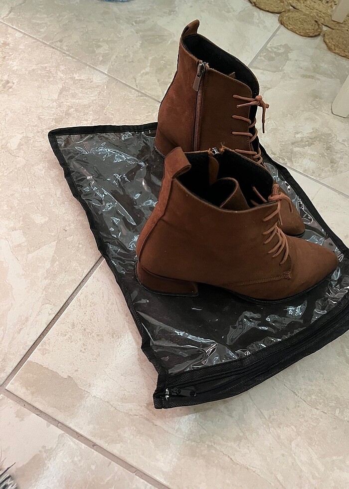 Camel rengi bilekte bot - Görsel 5