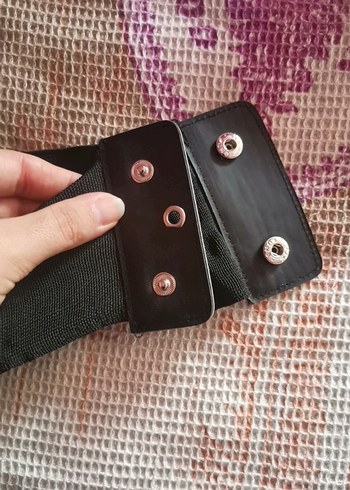 Beden Siyah Deri Gotik Tokalı Kadın Kemer