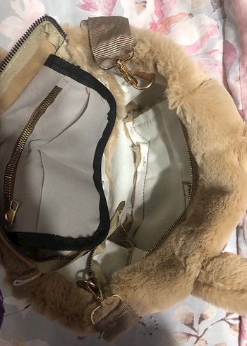Bej Peluş Kadın Çanta - Görsel 5